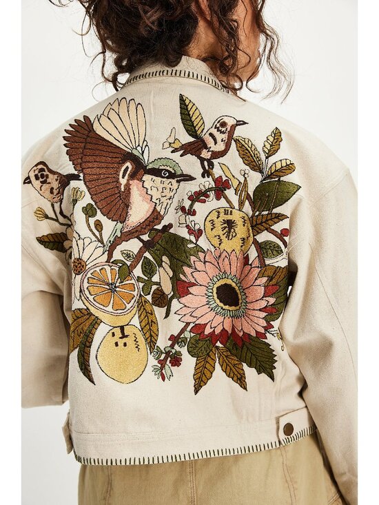Free People Jackets & Blazers - Free People x Denim and Bone Woodlands Embroidered Jacket